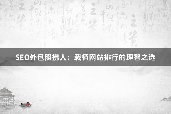 SEO外包照拂人：栽植网站排行的理智之选